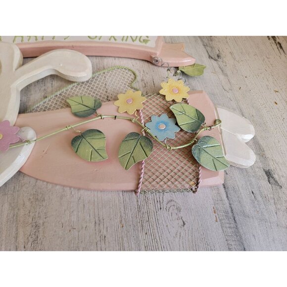 Wooden Happy Spring Easter Bunny hanging home decor - Picture 5 of 7